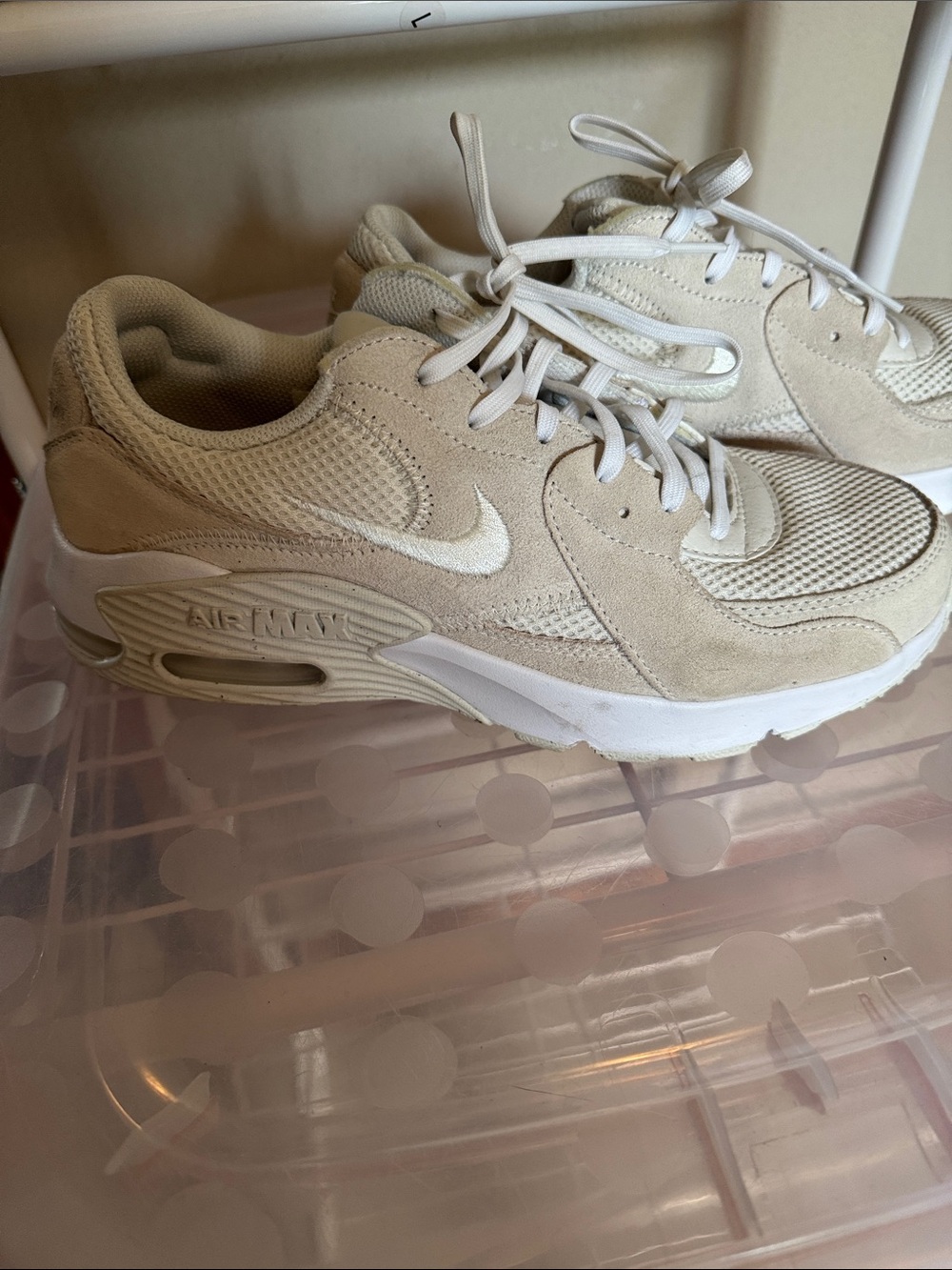 Nike Air Max partial suede upper Women's Sneakers in Cream/White